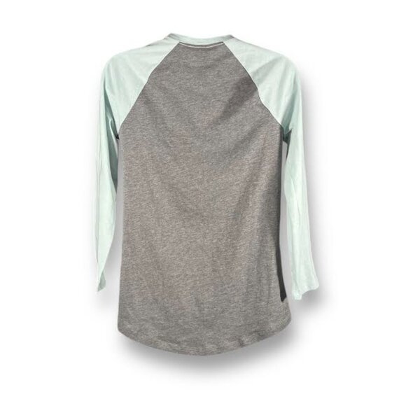 Victoria's Secret PINK T-Shirt Women's XS Mint Green/Gray Raglan Sleeve … - Picture 7 of 13